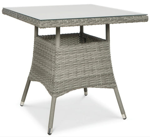 Focus Garden Gartenmöbel-Set FIESTA/LUGO 4+1 Polyrattan Grau 80x80 cm