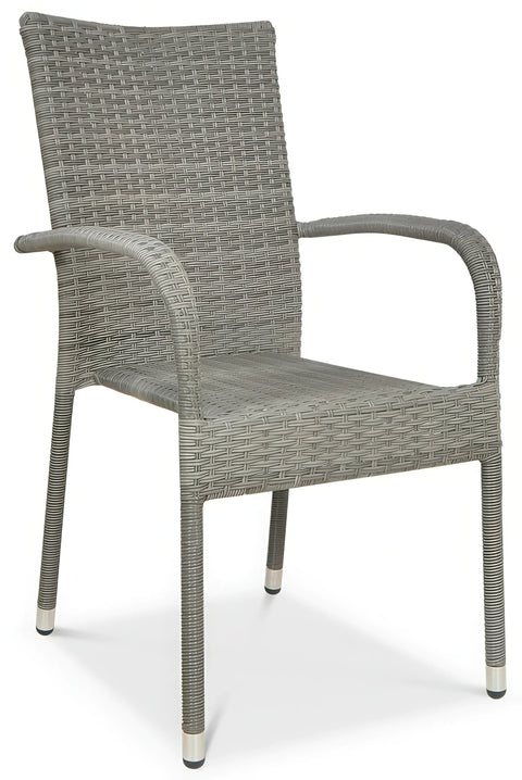 Focus Garden Gartenmöbel-Set FIESTA/LUGO 4+1 Polyrattan Grau 80x80 cm