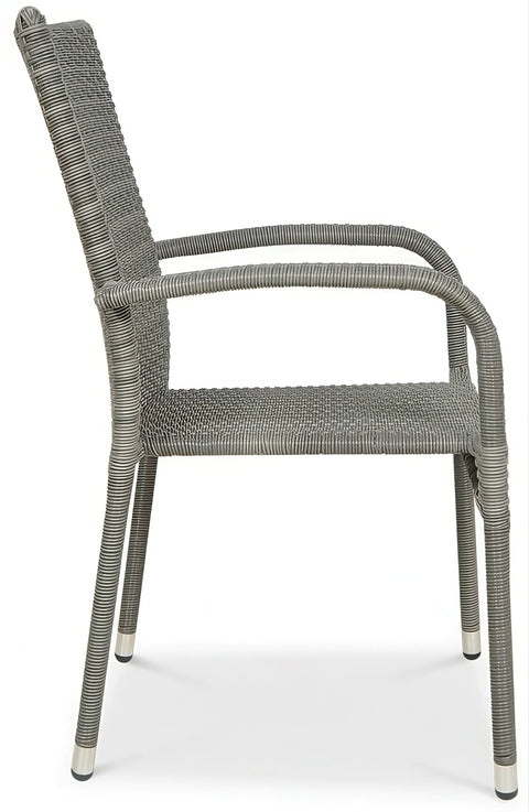 Focus Garden Gartenmöbel-Set FIESTA/LUGO 4+1 Polyrattan Grau 80x80 cm