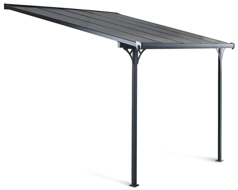 Hardmaister Alu Carport Atlanta 3,1x3m Kaltgrau Terrassenüberdachung Polycarbonat