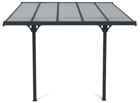 Hardmaister Alu Carport Atlanta 3,1x3m Kaltgrau Terrassenüberdachung Polycarbonat