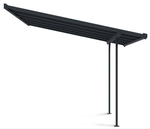 Hardmaister Alu Carport Atlanta 3,1x3m Kaltgrau Terrassenüberdachung Polycarbonat