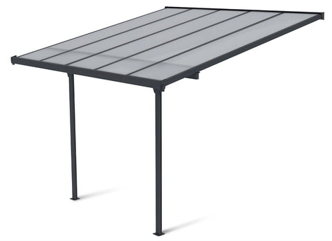 Hardmaister Alu Carport Atlanta 3,1x3m Kaltgrau Terrassenüberdachung Polycarbonat