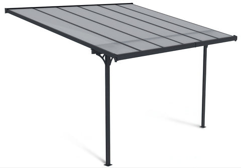 Hardmaister Carport Atlanta 3,7x3m Kaltgrau Terrassenüberdachung aus Aluminium und Polycarbonat