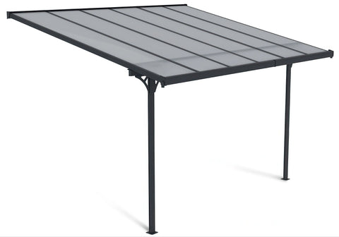 Hardmaister Carport Atlanta 3,7x3m Kaltgrau Terrassenüberdachung aus Aluminium und Polycarbonat