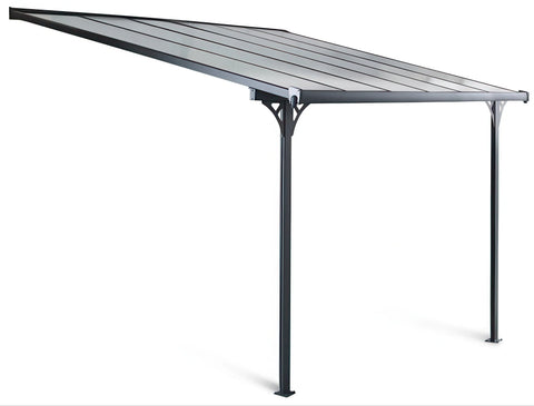 Hardmaister Carport Atlanta 3,7x3m Kaltgrau Terrassenüberdachung aus Aluminium und Polycarbonat
