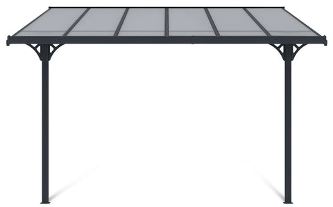 Hardmaister Carport Atlanta 3,7x3m Kaltgrau Terrassenüberdachung aus Aluminium und Polycarbonat