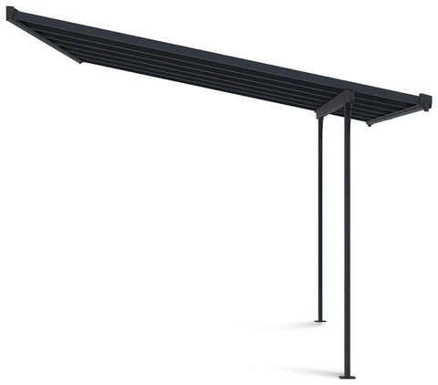 Hardmaister Carport Atlanta 3,7x3m Kaltgrau Terrassenüberdachung aus Aluminium und Polycarbonat