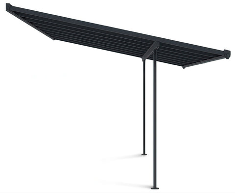 Hardmaister Carport & Terrassenüberdachung Atlanta 4,4x3m Kaltgrau Alu Polycarbonat