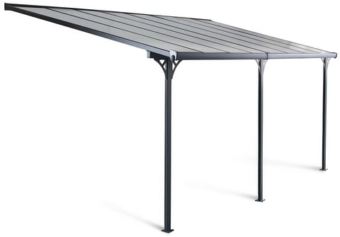 Hardmaister Carport Atlanta 3x5m Kaltgrau Terrassenüberdachung aus Aluminium & Polycarbonat