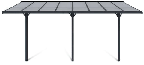 Hardmaister Carport Atlanta 3x5m Kaltgrau Terrassenüberdachung aus Aluminium & Polycarbonat