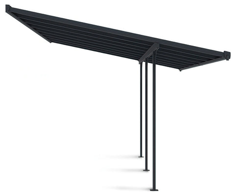 Hardmaister Carport Atlanta 3x5m Kaltgrau Terrassenüberdachung aus Aluminium & Polycarbonat