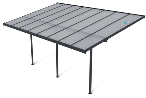 Hardmaister Carport Atlanta 3x5m Kaltgrau Terrassenüberdachung aus Aluminium & Polycarbonat