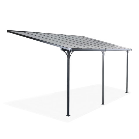 Hardmaister Carport Atlanta 3x5m Kaltgrau Terrassenüberdachung aus Aluminium & Polycarbonat