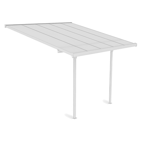 Hardmaister Carport Atlanta 3,7x3m Weiß - Aluminium Terrassenüberdachung mit Polycarbonat-Dach