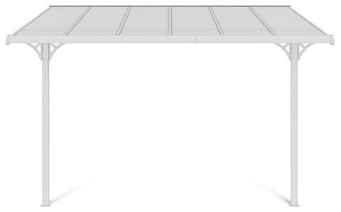 Hardmaister Carport Atlanta 3,7x3m Weiß - Aluminium Terrassenüberdachung mit Polycarbonat-Dach