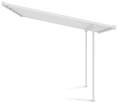 Hardmaister Carport Atlanta 3,7x3m Weiß - Aluminium Terrassenüberdachung mit Polycarbonat-Dach