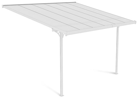 Hardmaister Carport Atlanta 3,7x3m Weiß - Aluminium Terrassenüberdachung mit Polycarbonat-Dach