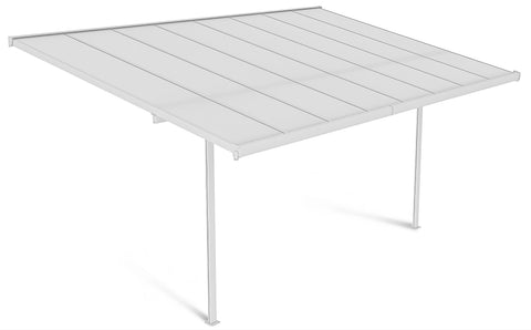 Hardmaister Atlanta 4,4x3m Weiß Alu Carport Terrassenüberdachung Polycarbonat