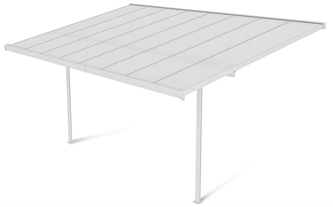 Hardmaister Atlanta 4,4x3m Weiß Alu Carport Terrassenüberdachung Polycarbonat