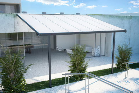 Hardmaister Atlanta 4,4x3m Weiß Alu Carport Terrassenüberdachung Polycarbonat