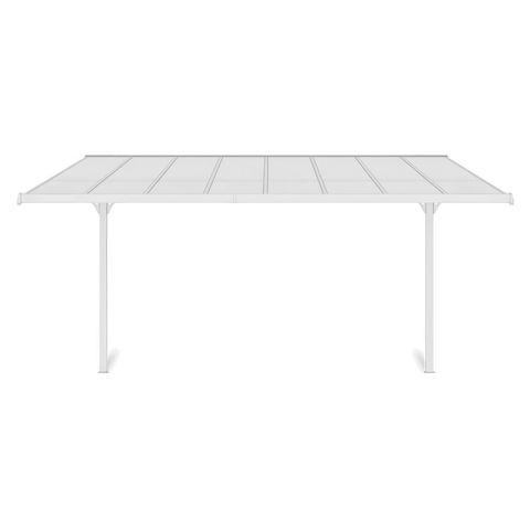 Hardmaister Carport Atlanta 3,7x3m Weiß - Aluminium Terrassenüberdachung mit Polycarbonat-Dach