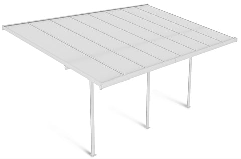 Hardmaister Carport Atlanta 3x5m Weiß - Aluminium Terrassenüberdachung mit Polycarbonat-Dach