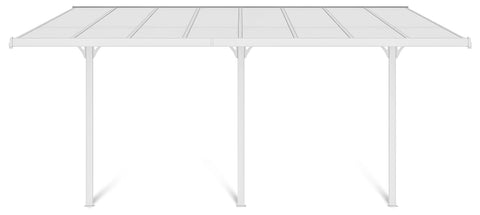 Hardmaister Carport Atlanta 3x5m Weiß - Aluminium Terrassenüberdachung mit Polycarbonat-Dach