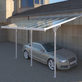 Hardmaister Carport Atlanta 3x5m Weiß - Aluminium Terrassenüberdachung mit Polycarbonat-Dach