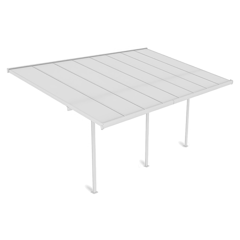 Hardmaister Carport Atlanta 3,7x3m Weiß - Aluminium Terrassenüberdachung mit Polycarbonat-Dach