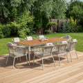 FURRORE ROMA DINNING 8+1 Garten-Essgruppe Beige – Aluminium & Polywood Set für 8 Personen