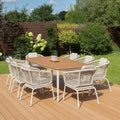 FURRORE ROMA DINNING 8+1 Garten-Essgruppe Beige – Aluminium & Polywood Set für 8 Personen