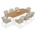 FURRORE ROMA DINNING 8+1 Garten-Essgruppe Beige – Aluminium & Polywood Set für 8 Personen