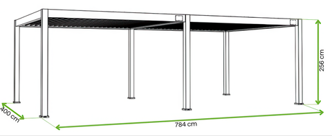 Gutroof Pergola "Deluxe Pro Automatic" 4x8m - elektrisch, LED, Anthrazit von Gutroof bei coso-home