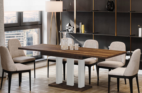 Ausziehbarer Esstisch "Appia White" 130-210cm (Eiche Stirling) von Endo-Möbel bei coso-home