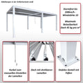 Alu-Pergola 3x6m Weiß - Modernes Lamellendach & 11cm Gestell - Gartenpavillon Sturmfest