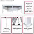 Aluminium Pergola C92 3x6m Anthrazit mit 6 Seitenwänden Lamellendach Pavillon
