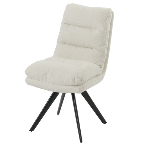 Esszimmerstuhl G66 ohne Armlehne, weiß - boucle von HWC bei coso-home