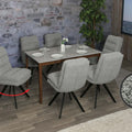 6er-Set Esszimmerstuhl G66 ohne Armlehne, grau - boucle von HWC bei coso-home