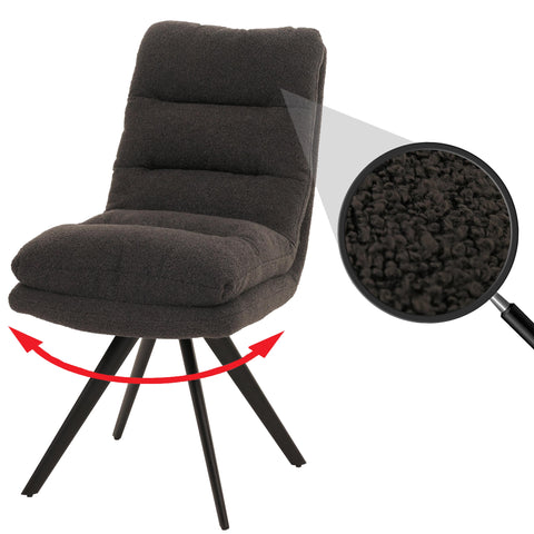 Esszimmerstuhl G66 ohne Armlehne, dunkelgrau - boucle von HWC bei coso-home