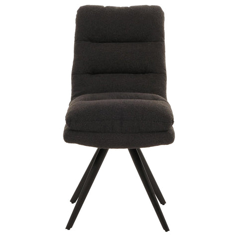 6er-Set Esszimmerstuhl G66 ohne Armlehne, dunkelgrau - boucle von HWC bei coso-home