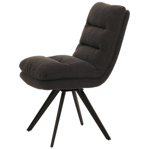 Esszimmerstuhl G66 ohne Armlehne, dunkelgrau - boucle von HWC bei coso-home