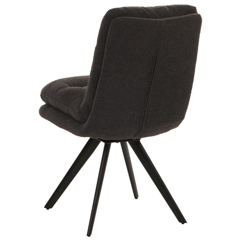 6er-Set Esszimmerstuhl G66 ohne Armlehne, dunkelgrau - boucle von HWC bei coso-home