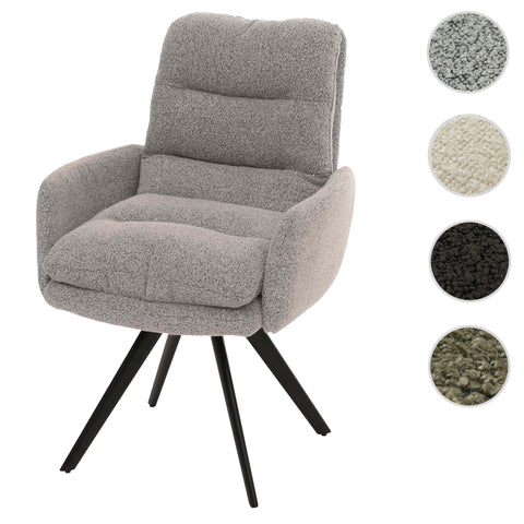 Esszimmerstuhl G66 mit Armlehne, dunkelgrau - boucle von HWC bei coso-home