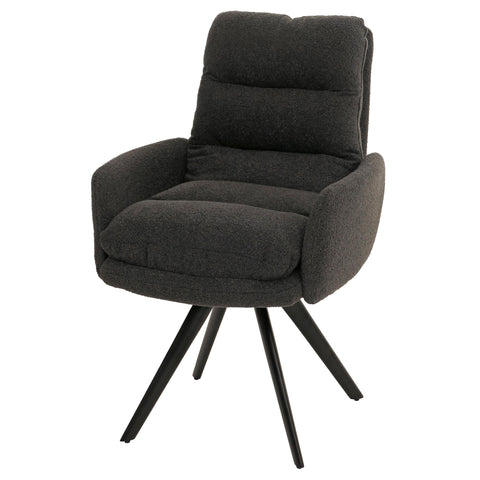Esszimmerstuhl G66 mit Armlehne, dunkelgrau - boucle von HWC bei coso-home