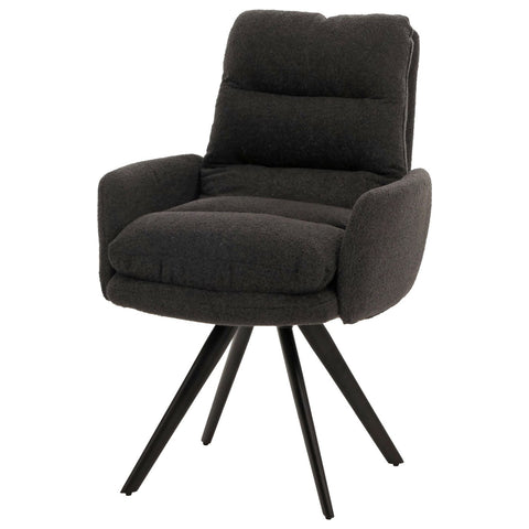 Esszimmerstuhl G66 mit Armlehne, dunkelgrau - boucle von HWC bei coso-home