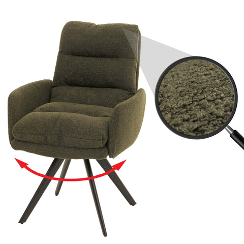 Esszimmerstuhl G66 mit Armlehne, grün - boucle von HWC bei coso-home