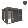 Aluminium Pergola 3x3m Anthrazit mit 6 Schiebetüren & Lamellendach | Wasserdicht & Sturmfest