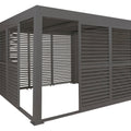Aluminium Pergola 3x3m Anthrazit mit 6 Schiebetüren & Lamellendach | Wasserdicht & Sturmfest