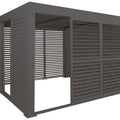 Aluminium Pergola 3x3m Anthrazit mit 6 Schiebetüren & Lamellendach | Wasserdicht & Sturmfest